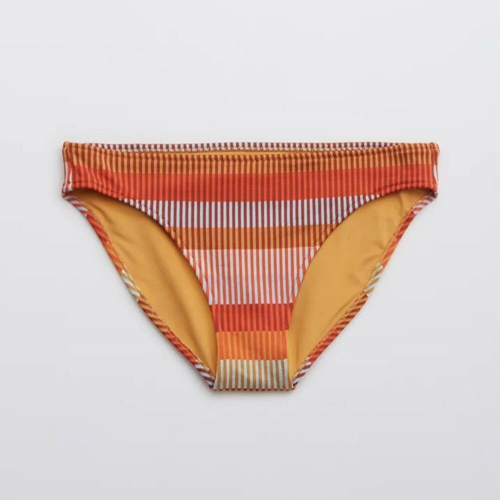 Aerie Women's Jacquard Striped Bikini Bottom Size XL Cinnabar NWT
